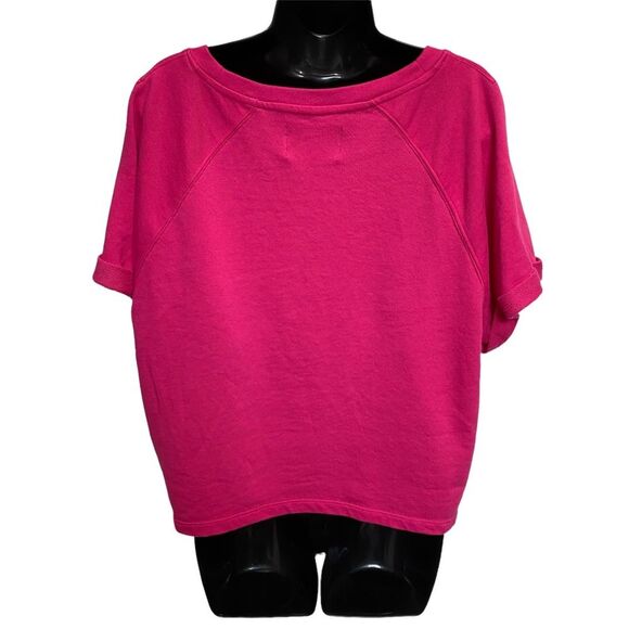 Calvin Klein Jeans Spell-Out Cropped Hot Pink Lightweight Sweatshirt Top XXL - Picture 3 of 10